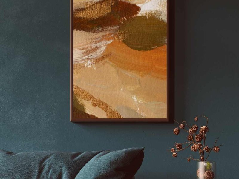 Blue Wall Art Photo Frame Mockup for Instagram Post