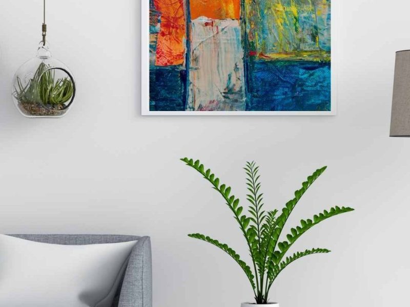Grey Minimalist Wall Art Photo Frame Mockup for Instagram Story
